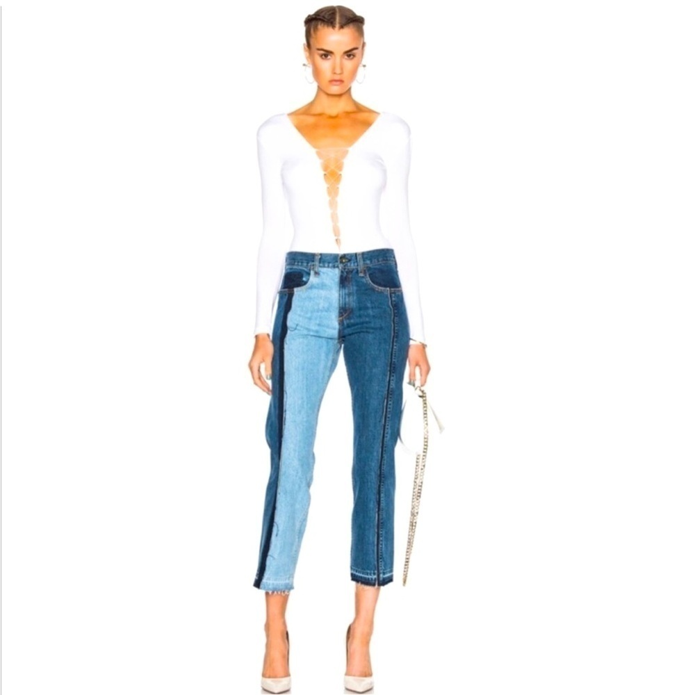 RAG & BONE Two-Toned Cropped Jeans Magnolia 26